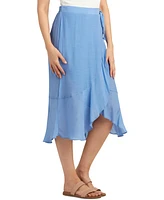 Bcx Juniors' Faux-Wrap Ruffled High-Low Tulip Skirt