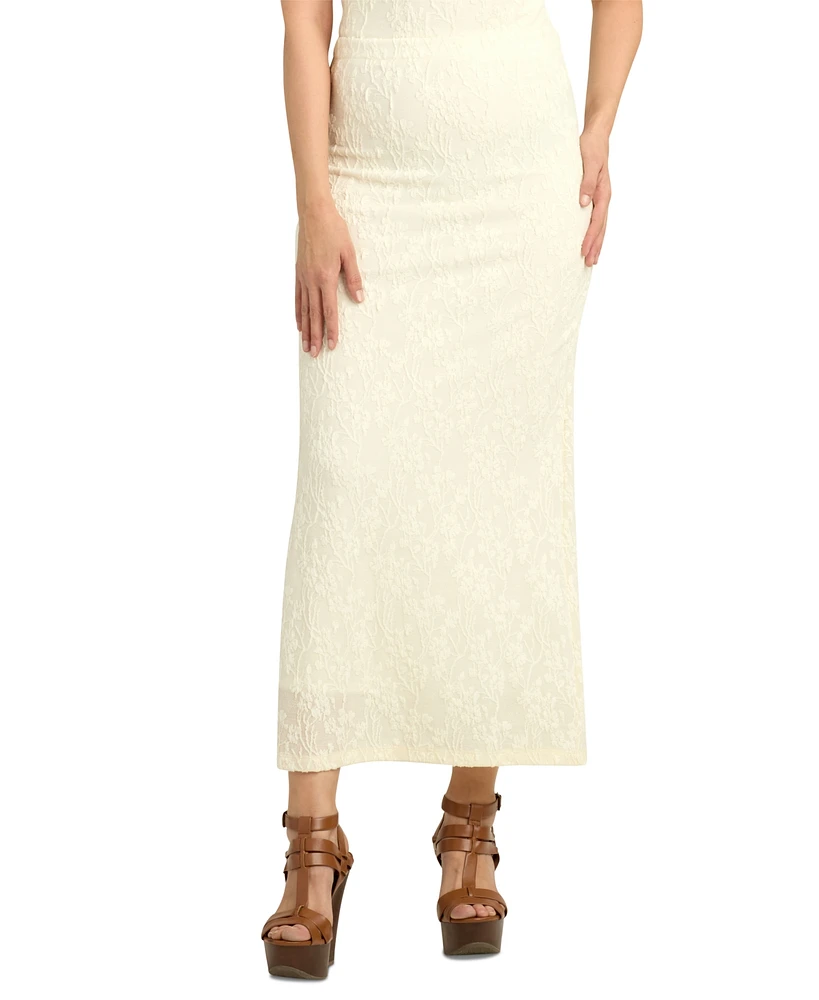 Bcx Juniors' Floral Jacquard Knit Bodycon Maxi Skirt