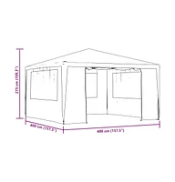 Professional Party Tent with Side Walls 13.1'x13.1' Anthracite 0.3 oz/ft²