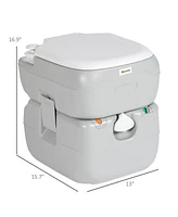 Outsunny 5.8 Gallon Portable Camping Toilet for Adults with Level Indicator