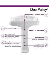 DeerValley 35.5" Tall Rectangular Vitreous China Pedestal Bathroom Sink with Overflow