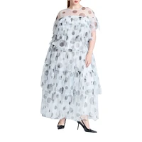 Eloquii Plus Size Ruffle Tulle Maxi Dress