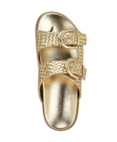 Nine West Women's Tindy Woven Buckle Straps Flat Sandals
