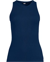 Lands' End Women's Drapey Rib Fitted Tank Top