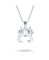 Bling Jewelry Tribal Zodiac Scorpion Necklace Stainless Steel Oxidized Black 20 Inches