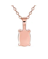 Bling Jewelry Classic Oval Orange Blue White Natural Opal Pendant Necklace in Rose Gold Sterling Silver