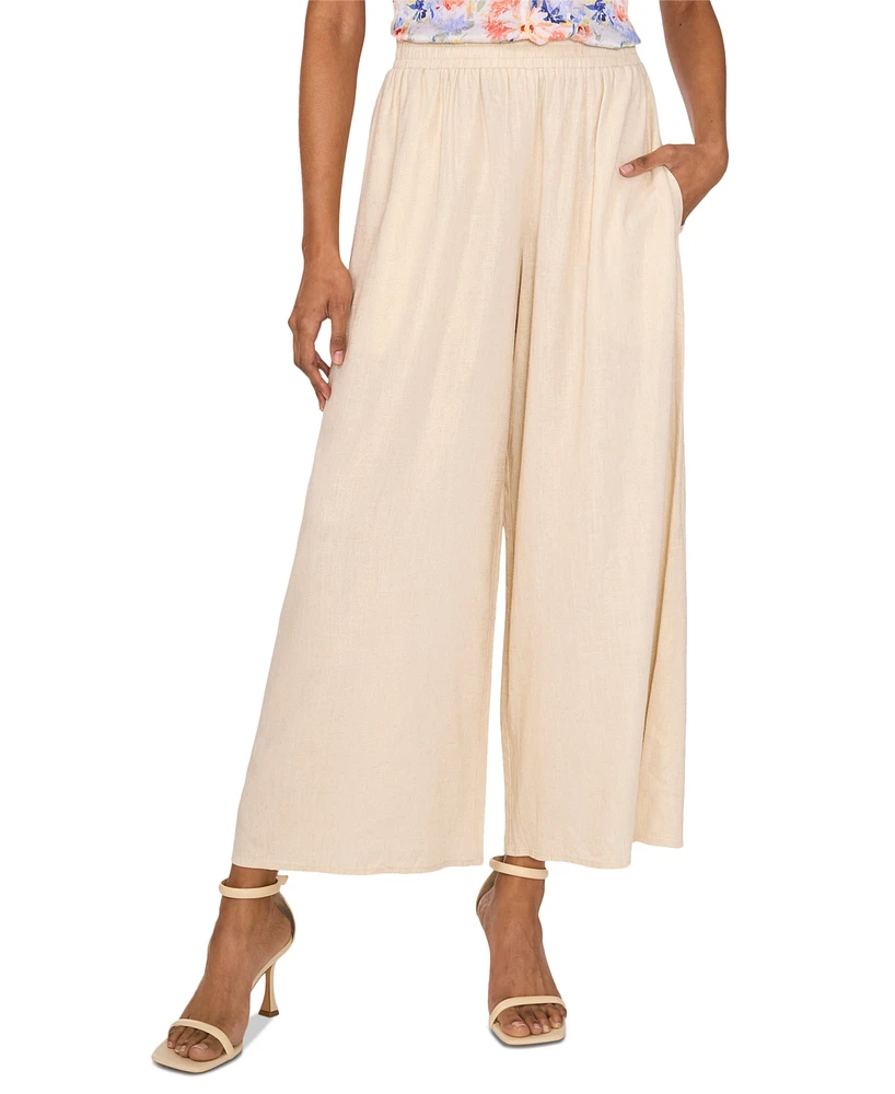 Vince Camuto Women's Shimmer Mid-Rise Wide-Leg Pants