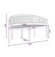 Banana Bench 59.4" Solid Teak Wood