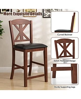 Upholstered Dining Chair with Hollowed High Backrest Set of 2