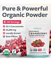 Usda Organic Cranberry Concentrate, Pure Cranberry Juice Concentrate for Urinary Tract, Joint & Kidney Health Support, Pure Co, 200srv