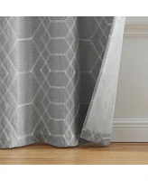 Elrene Home Fashions Kendal Geometric Embroidered Blackout Window Curtain Panel