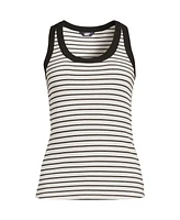 Lands' End Women's Plus Drapey Rib Fitted Tank Top