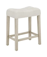 Set of 4 Upholstered Counter Height Bar Stools with Curved Saddle Seat Stylish and Comfortable Kitchen Seating