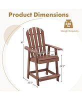 Gymax Pcs Bar Stool Hdpe Patio Chair w/ Armrest Footrest Home Indoor Outdoor