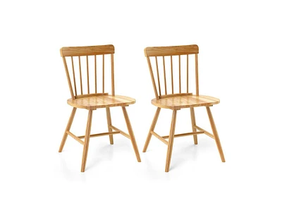 Farmhouse Kitchen Chair Set of 2 with Rubber Wood Frame