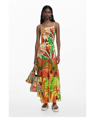 Desigual Women's Tropical ruffle dress