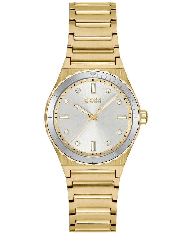 Hugo Boss Women's Candor Sport Quartz Ionic Plated Thin Gold-Tone Stainless-Steel Watch, 32mm