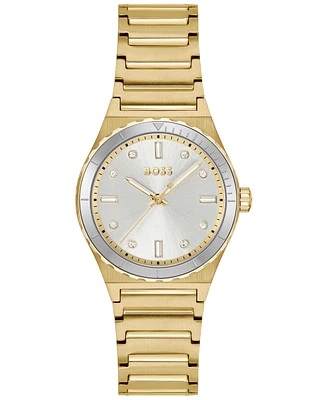 Hugo Boss Women's Candor Sport Quartz Ionic Plated Thin Gold-Tone Stainless-Steel Watch, 32mm