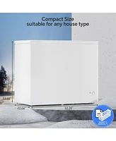 Kismile 7.0 Cubic Feet Chest Freezer with 2 Removable Baskets Free Standing Top Open Door Compact Freezer with Adjustable Temperature for Home/Kitchen