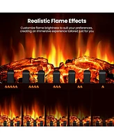 Kismile 15" Electric Fireplace Stove Heater with Thermostat Control, 3D Realistic Flame Effects, Adjustable Heating Mode, Overheating Safe Design
