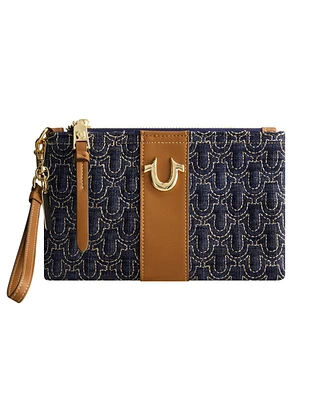 True Religion Quilted Horseshoe Wristlet Pouch