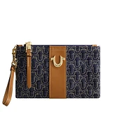 True Religion Quilted Horseshoe Wristlet Pouch