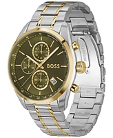 Hugo Boss Men's Grand Prix 44 Quartz Chronograph Two-Tone Stainless-Steel Watch, 44.50mm