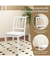 Wood Dining Chair Set of 2 with Rubber Legs
