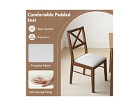 Upholstered Side Dining Chairs Set of 2 with Rubber Wood Frame