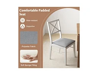 Upholstered Side Dining Chairs Set of 2 with Rubber Wood Frame