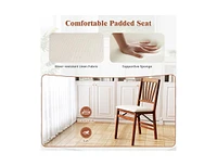 Folding Dining Chairs Set of 2 with Padded Seat and Rubber Wood Frame