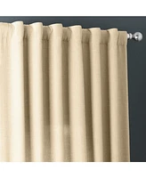 Half Price Drapes Sepia Tan Italian Faux Linen Room Darkening Curtain