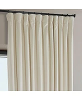 Half Price Drapes Diva Cream Extra Wide Signature Plush Velvet Hotel Blackout Curtain