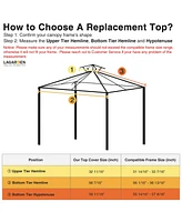 Yescom 8x8Ft 2-Tier Gazebo Top Replacement UV30+ for 2 Tier Outdoor Patio Canopy Cover Party Backyard Garden