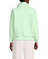 Lands' End Women's Serious Sweats Relaxed Long Sleeve Half Zip Sweatshirt - Set Top