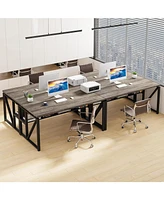 Tribesigns Computer Desk with Bottom Storage Shelf, Home Office Desk Writing Table for Workstation (Dark Oak, 55 inches )