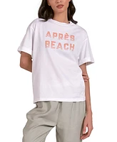 Elan Women's Cotton Apres Beach Crewneck Tee