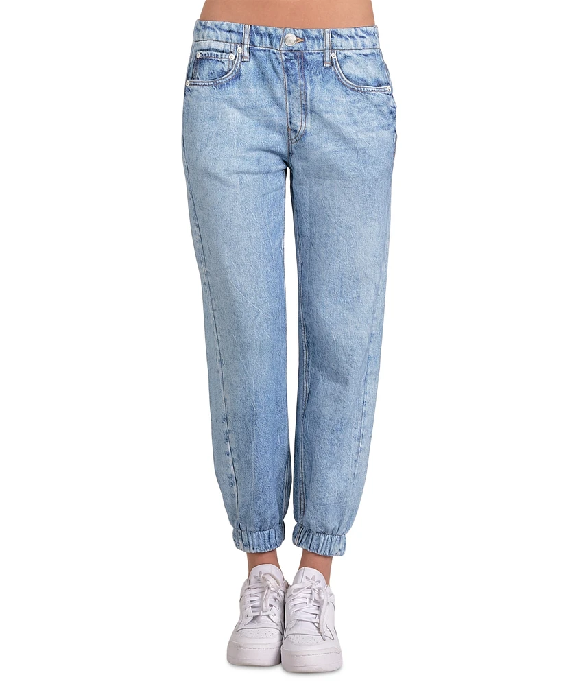Elan Women's Cotton Mid-Rise Sweatpant Jogger Jeans