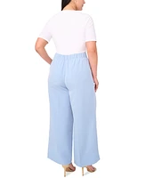 Vince Camuto Plus Size Clean-Waist Wide-Leg Trousers