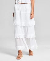 And Now This Women's Lace-Trim Tiered Maxi Skirt, Exclusively at Macy's