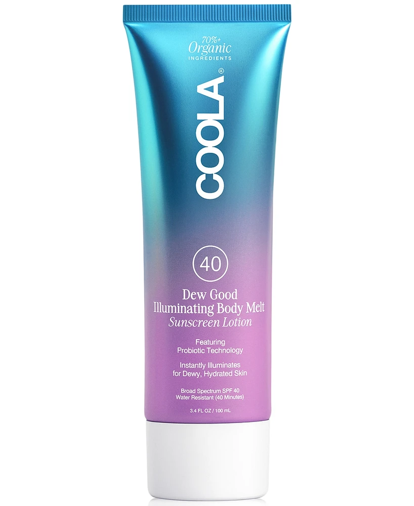 Coola Dew Good Illuminating Body Melt Sunscreen Lotion Spf 40, 3.4 oz.