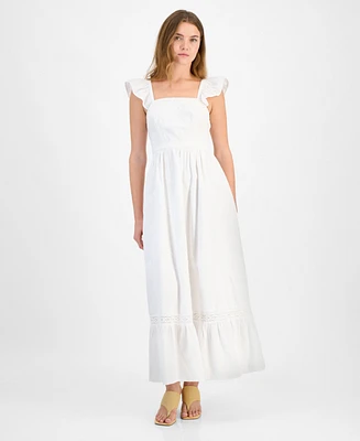 And Now This Petite Flutter-Sleeve Embroidered Maxi Dress, Exclusively at Macy's
