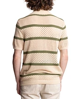 Paisley & Gray Men's Slim Fit Short Sleeve Crochet Cardigan Sweater
