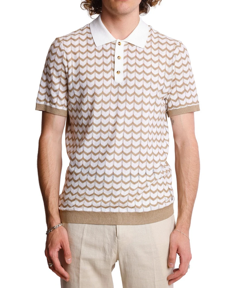 Paisley & Gray Men's Slim Fit Short Sleeve Chevron Polo Shirt