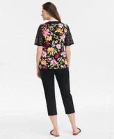 Jm Collection Womens Printed Top Capri Pants Exclusively At Macys