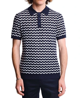Paisley & Gray Men's Slim Fit Short Sleeve Chevron Polo Shirt