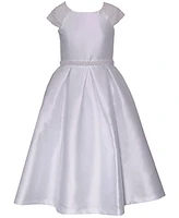 Bonnie Jean Big Girls Mikado Embellished Cultivated Pearl Communion Dress