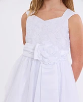 Bonnie Jean Big Girls Embroidered to Tulle Communion Dress with Jacket