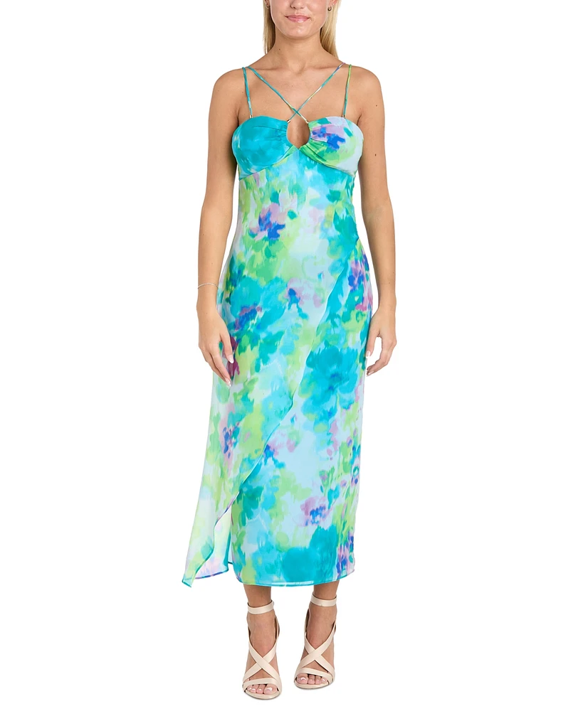 Morgan & Company Juniors' Strappy Keyhole-Neck Midi Dress