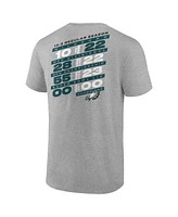 Fanatics Men's Heather Gray Philadelphia Eagles Super Bowl Lix Champions Counting Points Score T-Shirt